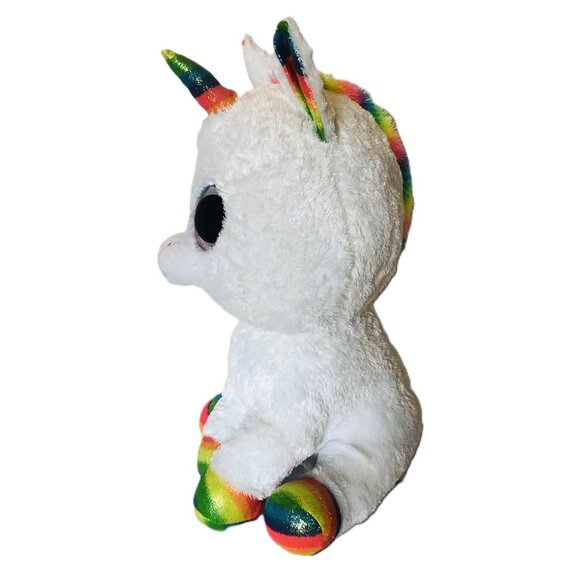 Ty Large 16" Beanie Boos Pixy Unicorn Plush Rainbow Stuffed Animal Glitter Eyes - Picture 3 of 14